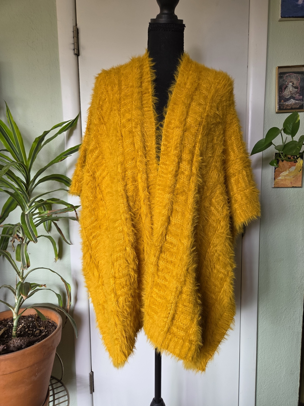Cozy Fuzzy Open-Front Poncho